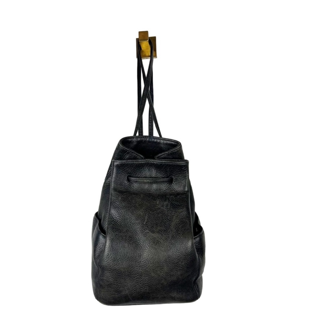 Rare- Vintage Coach Sonoma Black Pebbled Leather Sling Backpack Drawstring